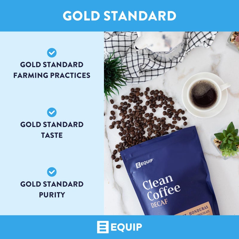 Equip Foods Decaf Clean Coffee | Gold Standard, Certified Organic, Fair Trade, Regenerative | Medium Roast, Whole Bean, Honduras | Caramel+Marshmallow+Milk Chocolate - Image 2